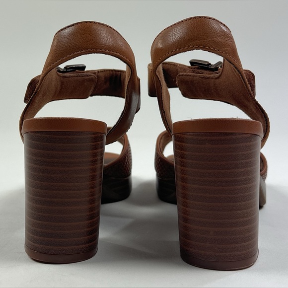 Clarks Ambylyn Faye Brown Tan Leather Womens Block Heel Sandals 26181953 - Picture 6 of 11